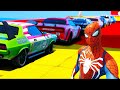 Homem Aranha e SuperHeróis - Novo Carros Musculosos! Stan Lee and Spiderman Сhallenge GTA V