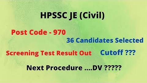 HPSSC JE (Civil)PostCode - 970 Result 2022 || Cutoff ?? || Let