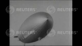 1932 U.S.A.: First Trial Flight of Airship "USS Akron" after being Damaged
