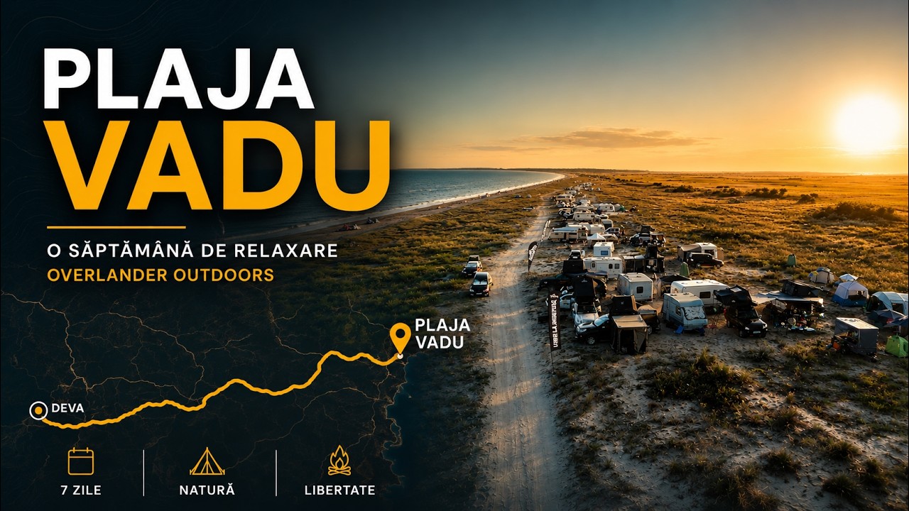 Camping cu cort de plafon Overlander pe plaja sălbatică Vadu