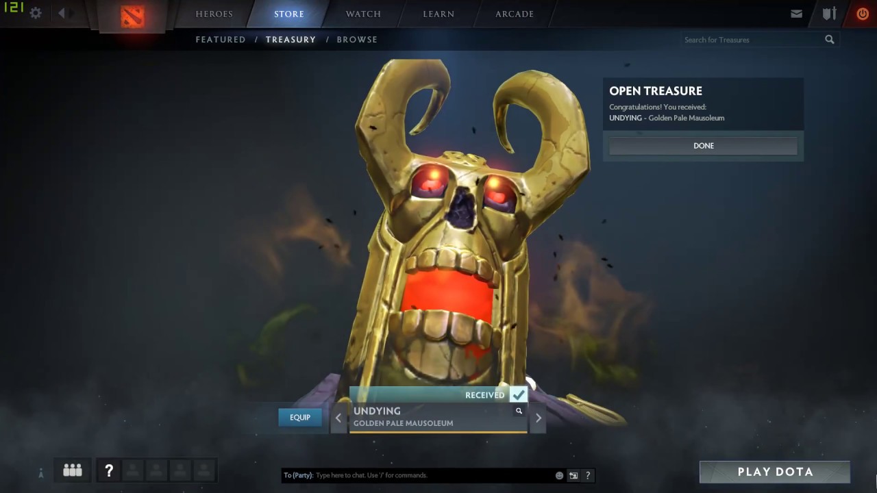 Dota 2 - Golden Trove Cask Opening - Genuine Golden Pale Mausoleum