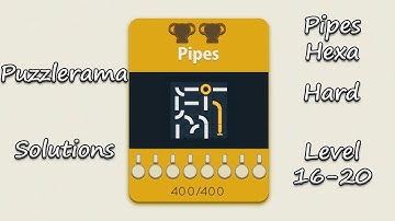 Puzzlerama Solutions - Pipes Hexa Hard ( Level 16-20 )