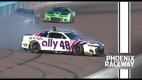 Alex Bowman makes contact with the wall at Phoenix