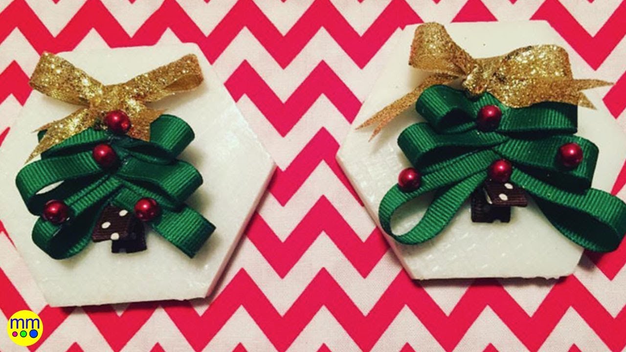 25 Days of Christmas Day 16 Christmas Tree Hair Bow YouTube