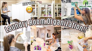 BUDGET LAUNDRY ROOM ORGANIZATION 2023 :: DOLLAR TREE ORGANIZING IDEAS + DECLUTTERING