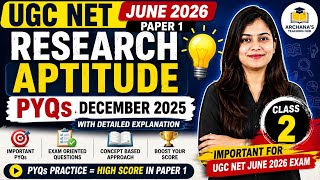 UGC NET Paper 1 Research Aptitude PYQs Class 2 | Dec 2025 Questions with Explanation#ugcnet