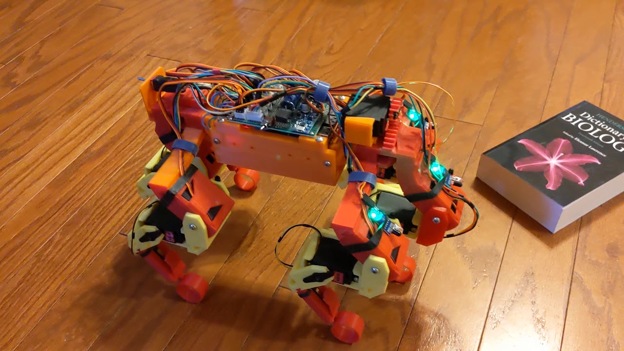 Six legged robot with sensors.