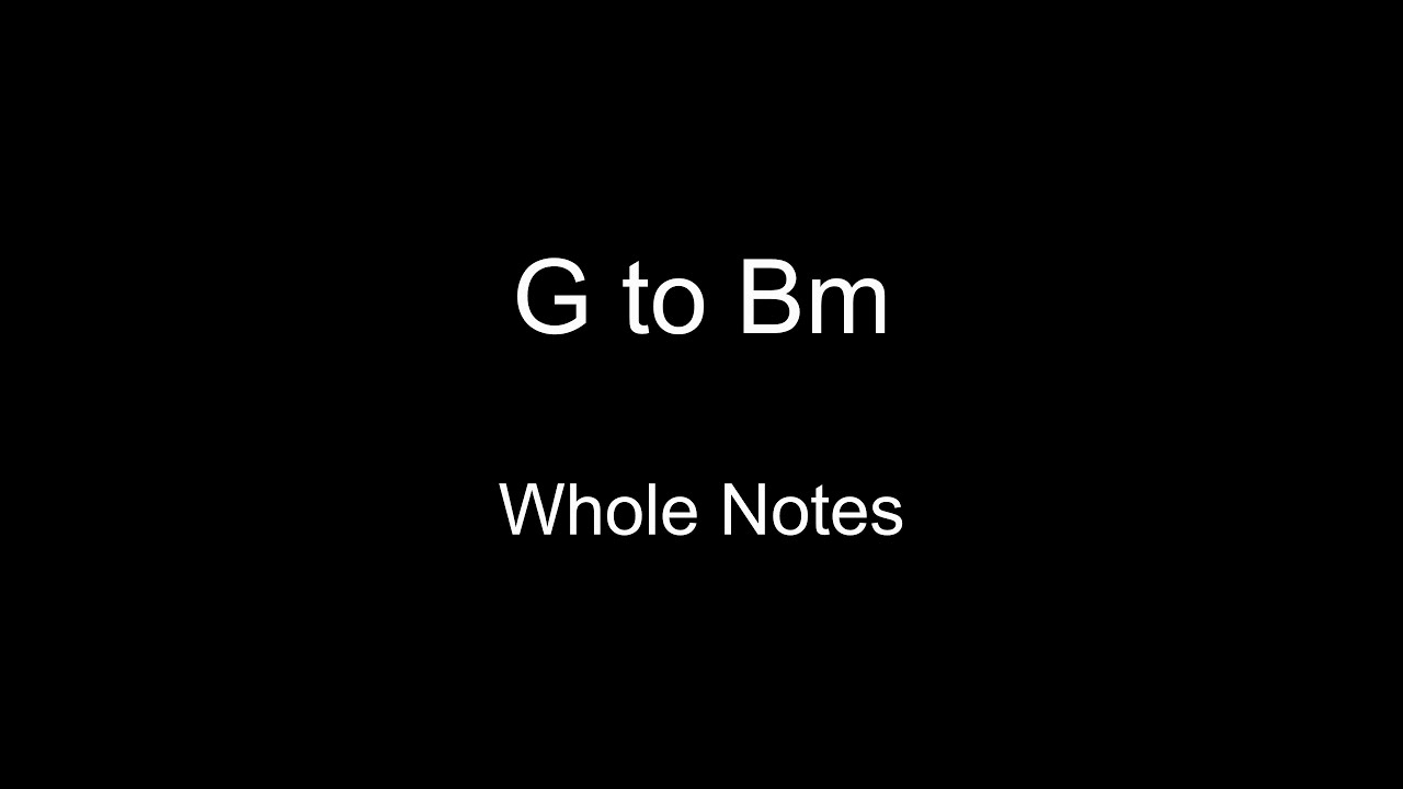 Key of D - G to Bm | Beginner Guitar Transition Practice (Whole Notes)