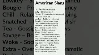American Slang Vocabulary List#vocabulary #dailyenglish #learnenglish #thinkinenglish #learning