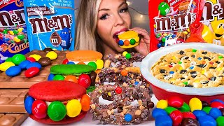 ASMR M&M* DEEP DISH COOKIE, CHOCOLATE COVERED PRETZELS, CHOCOLATE MUKBANG 먹방