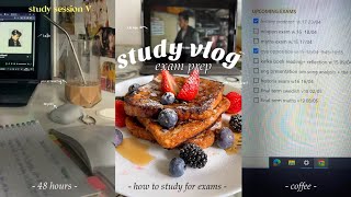 48 hour study vlog 🍓 INTENSE FINALS PREP, study sessions, early mornings & coffee, high school