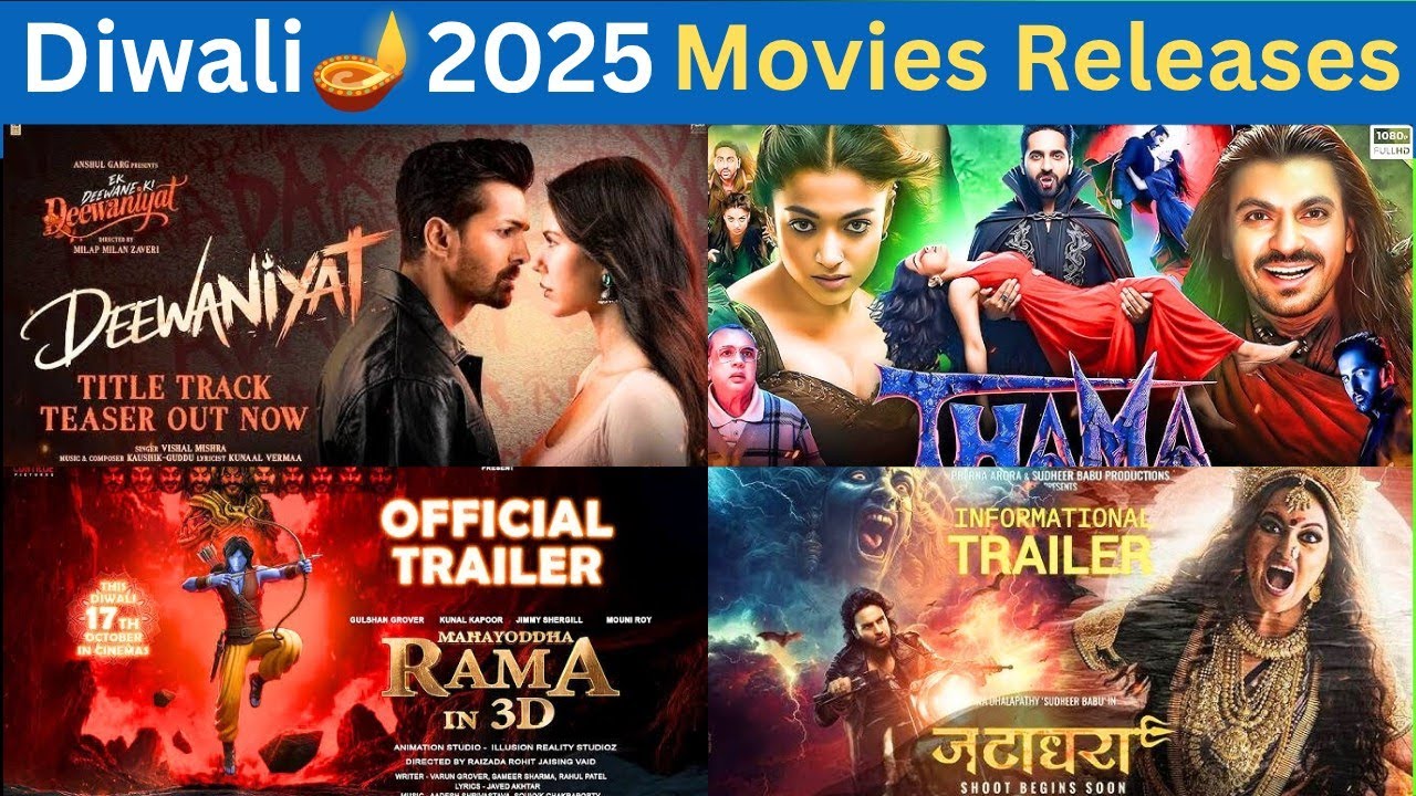 12 Biggest Upcoming Movies in Diwali Weekend 2025 | Thamma , Bollywood and South Cinema Movies |