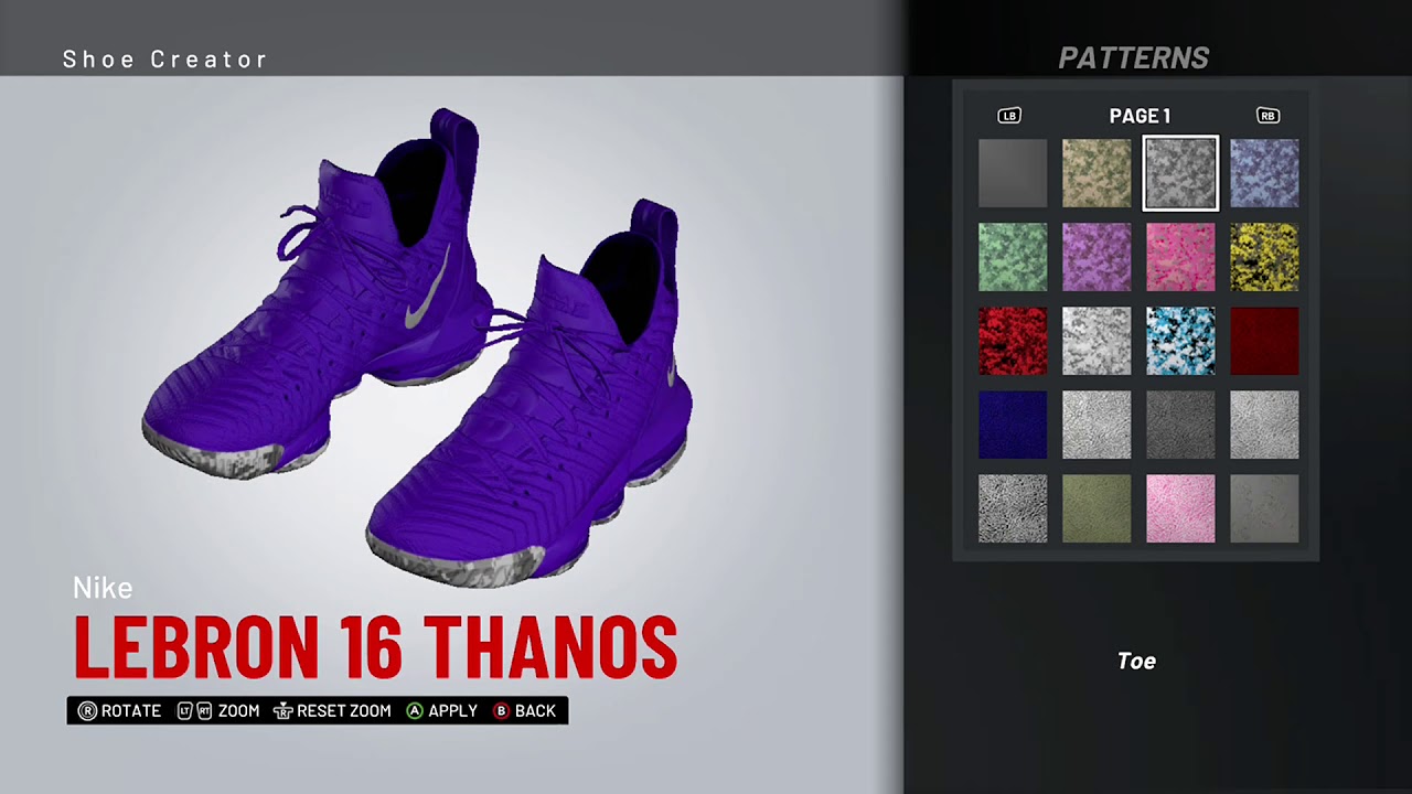 NBA 2K19 Shoe Creator - Nike LeBron 16 