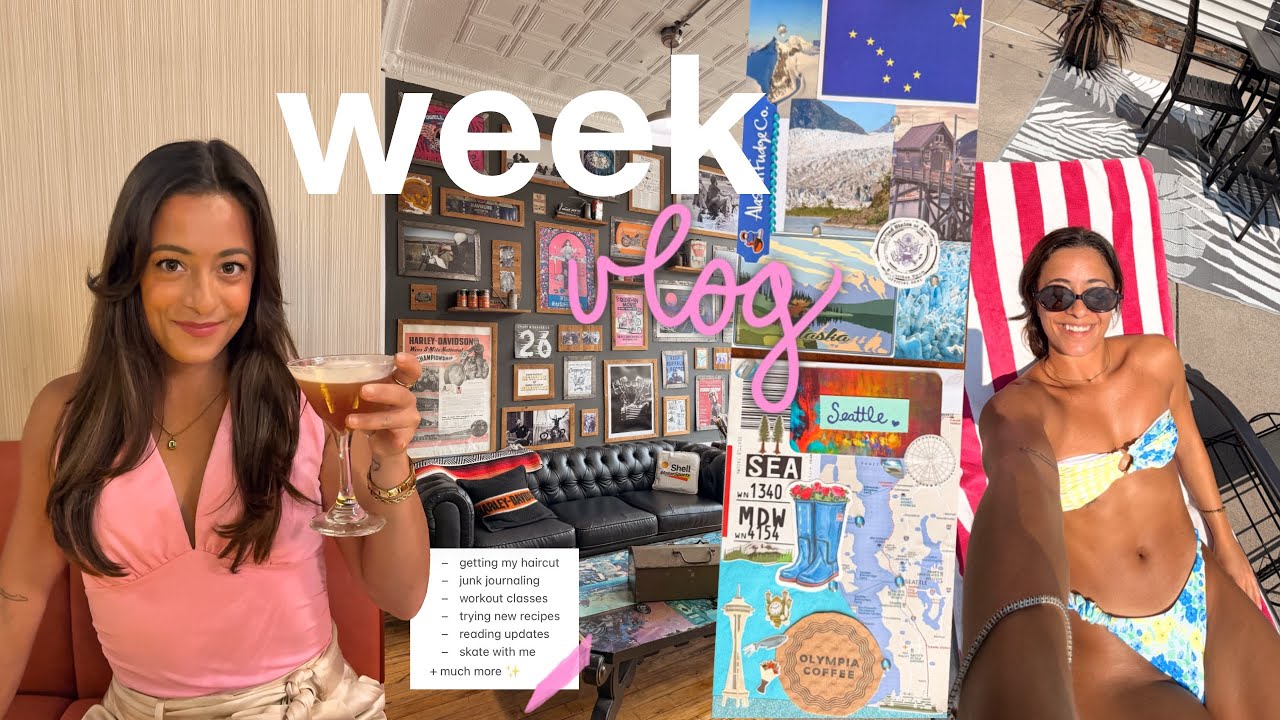 A Week in My Life (at home) 🏠 resetting after travel, new recipes, junk journaling + curtain bangs!