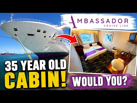 Would you stay in a 35 year old cruise ship cabin? Ocean View Tour & Review on Ambassador Ambience!