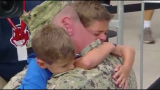 Coast Guard dad surprises sons at Cleveland Indians game