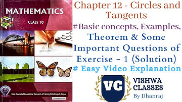 Class 10 | Maths | Chapter 12 | Circles And Tangents | Exercise - 1 | CG Board SAGES SCERT CGBSE ENG