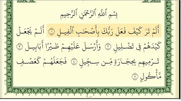 105 سورة الفيل _ مكتوبة _ بصوت الشيخ أيمن رشدي سويد