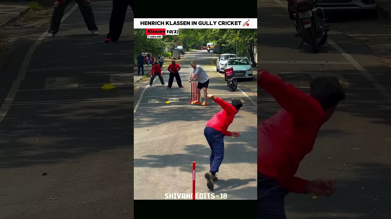 Heinrich Klassen In Gully Cricket 🏏  #cricket #shorts #gullycricket #trending