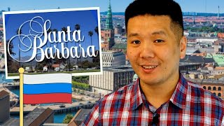 Why Santa Barbara and Copenhagen are idioms in Russian?