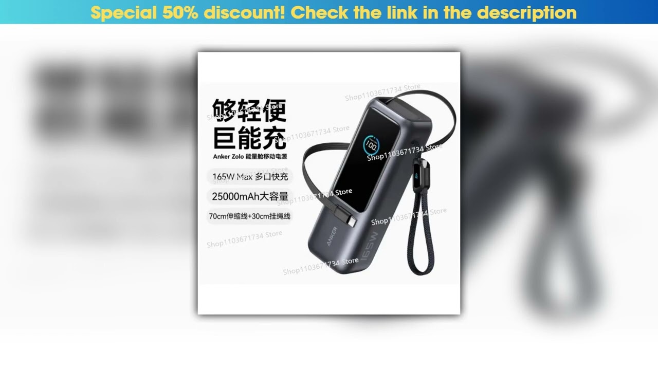 Top Anker Prime Power Bank 165W Portable Charger 25000mAh Max Output Spare Battery Portable Power B