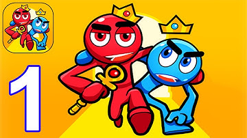 Stick Red Blue: Mystery Quest - Gameplay Walkthrough Part 1 Levels 1 - 14 (Android, iOS)