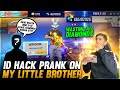 Id Hacked Prank On My Little Brother😂 Wasting His All Diamonds💎| Crying Moment😭- Garena Free Fire