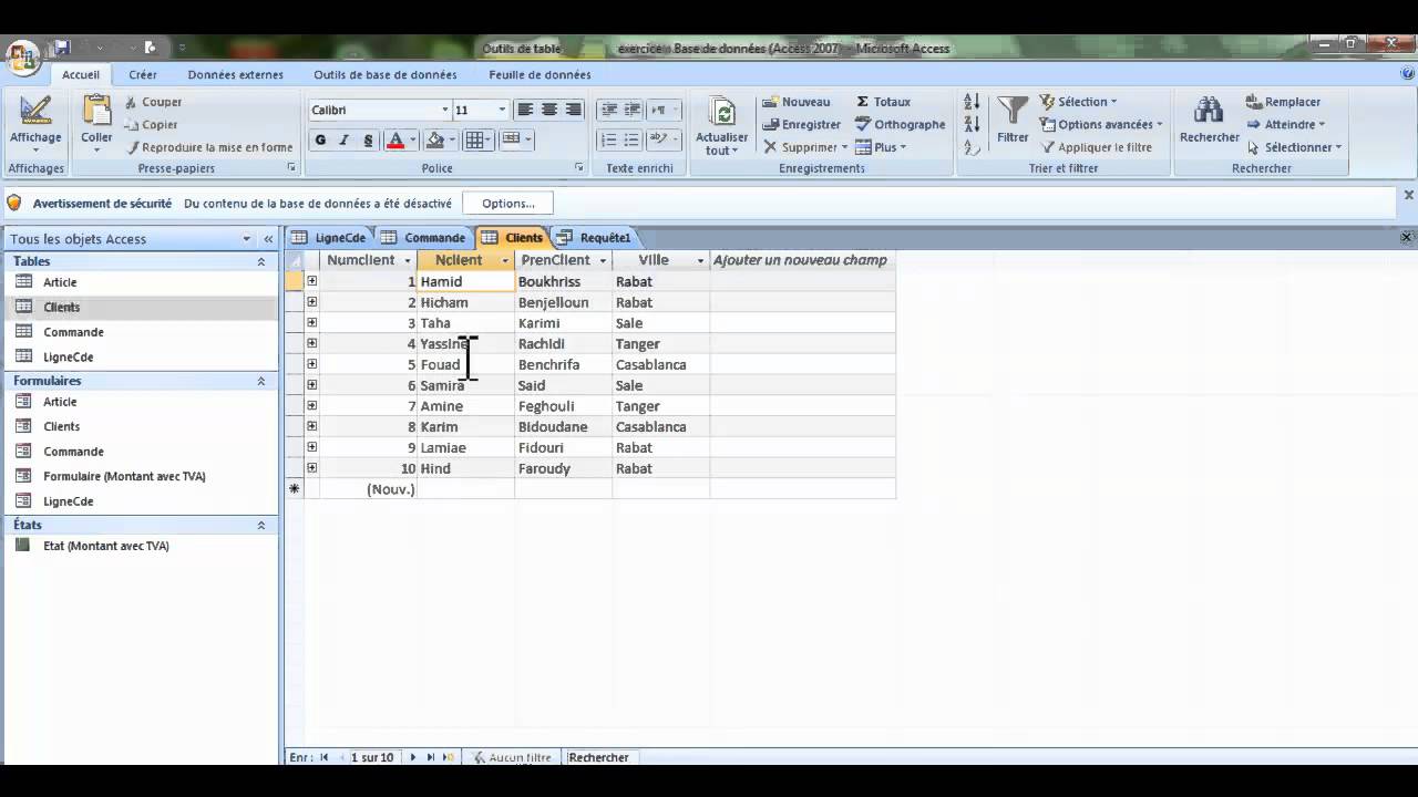 Comment Creer Une Requete Dans Access 2007 Youtube