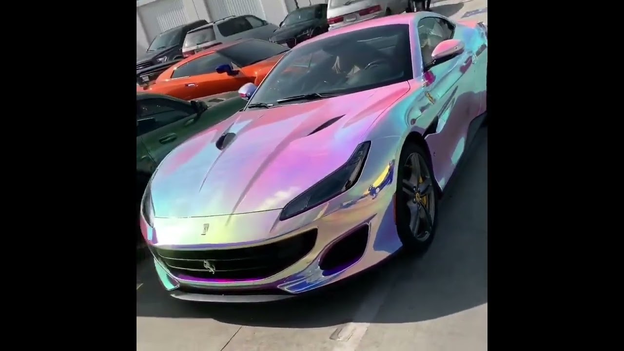 Holographic Chrome Rainbow White Car Vinyl Wrap (Non-Stretchable)