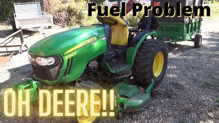 John Deere 2032R has a fuel issue..First time wrenches have been on it