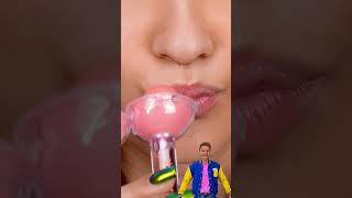 Tasty or Glossy? This ASMR Trick Is SWEET! 😍🍬💋 #funny #candy