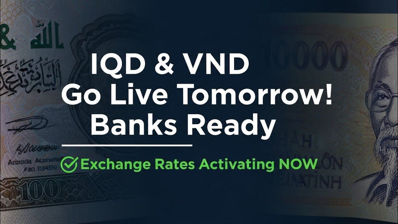 IQD & VND Go Live Tomorrow! Banks Ready | Exchange Rates Activating NOW" ✅ | Iraqi dinar | 