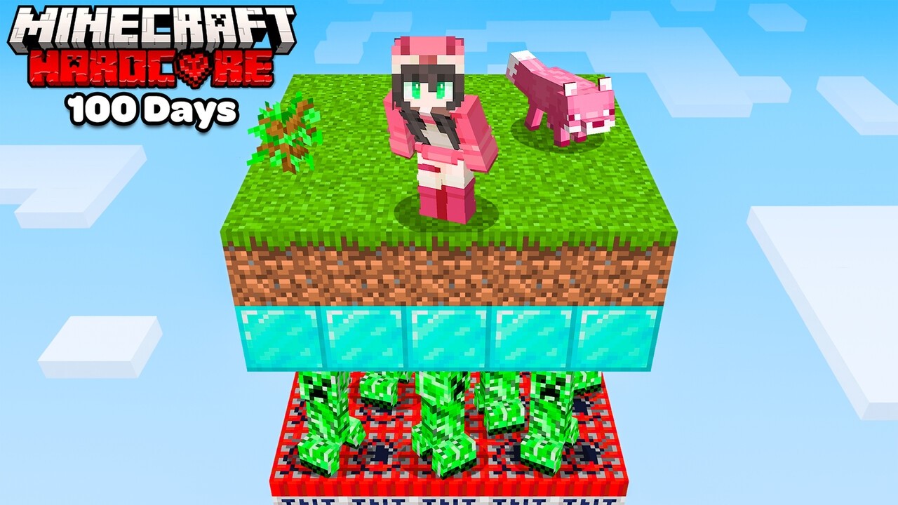 I Survived 24 HOURS on A RANDOM Layer One Chunk in Minecraft
