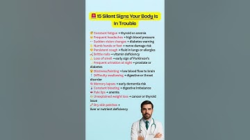 ⚠️ 15 Signs Your Body Needs Help Now