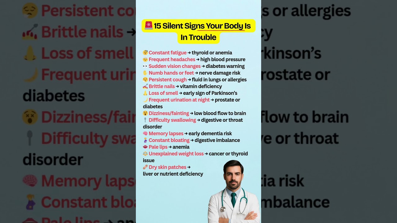 ⚠️ 15 Signs Your Body Needs Help Now