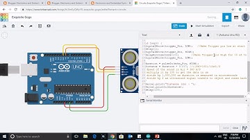 Arduino Ultrasonic sensor simulation on Tinkercad