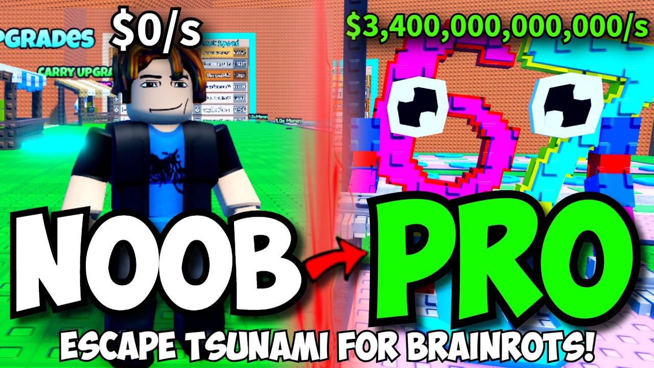 EVIL BACON Goes NOOB TO PRO in Escape Tsunami For Brainrots!