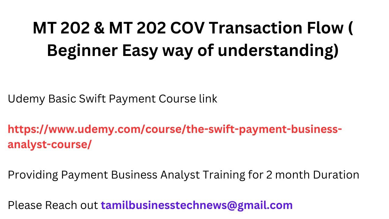 MT 202 MT 202 COV Transaction Flow Beginner Easy Way Of MT 202 MT 202 COV Transaction Flow Beginner Easy Way Of