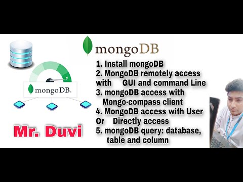 mongodb install, connect via mongo-compass, remotely access by user authentication or direct command