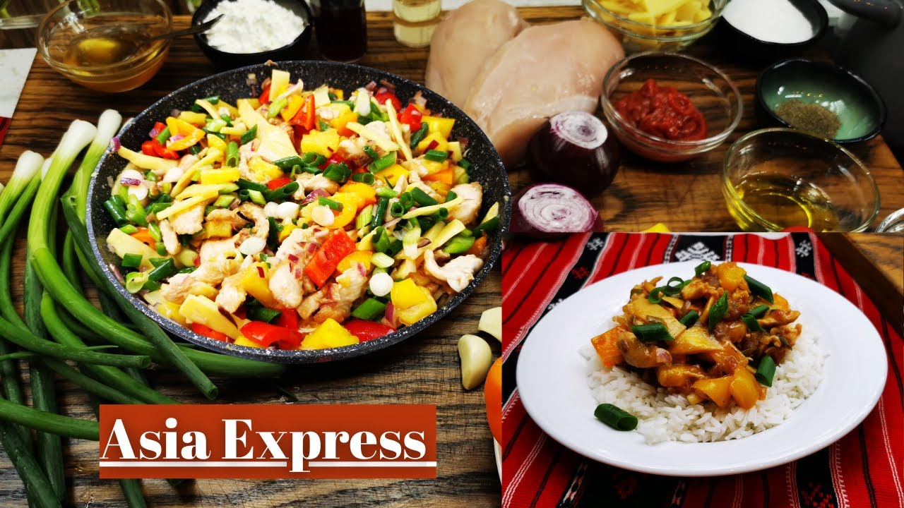 MANCARE CHINEZEASCA China Town Food ASMR Pui dulce acrisor cu orez