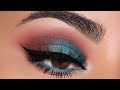 SOFT TURQUOISE CUT CREASE WITH WINGED EYELINER | MAKEUP TUTORIAL