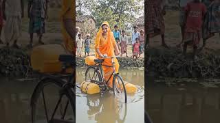 Catchy & Engaging): I Turned an Old Cycle Into a Floating Boat! 🚲🔥 #shorts
