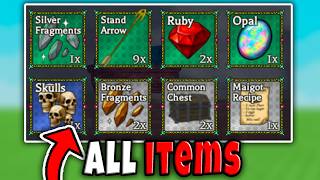 ALL ITEMS in BIZARRE LINEAGE FULL GUIDE how to GET ALL ITEMS Roblox