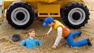 Rescue police car and cement trucks | Fire truck crane truck toy stories | BIBO TOYS