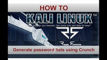 Crunch | how to generate wordlist - kali linux
