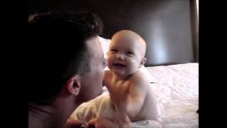 Baby and dad: Ava talking to Daddy