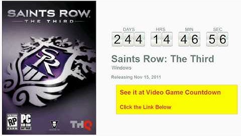 Saints Row The Third PC Countdown