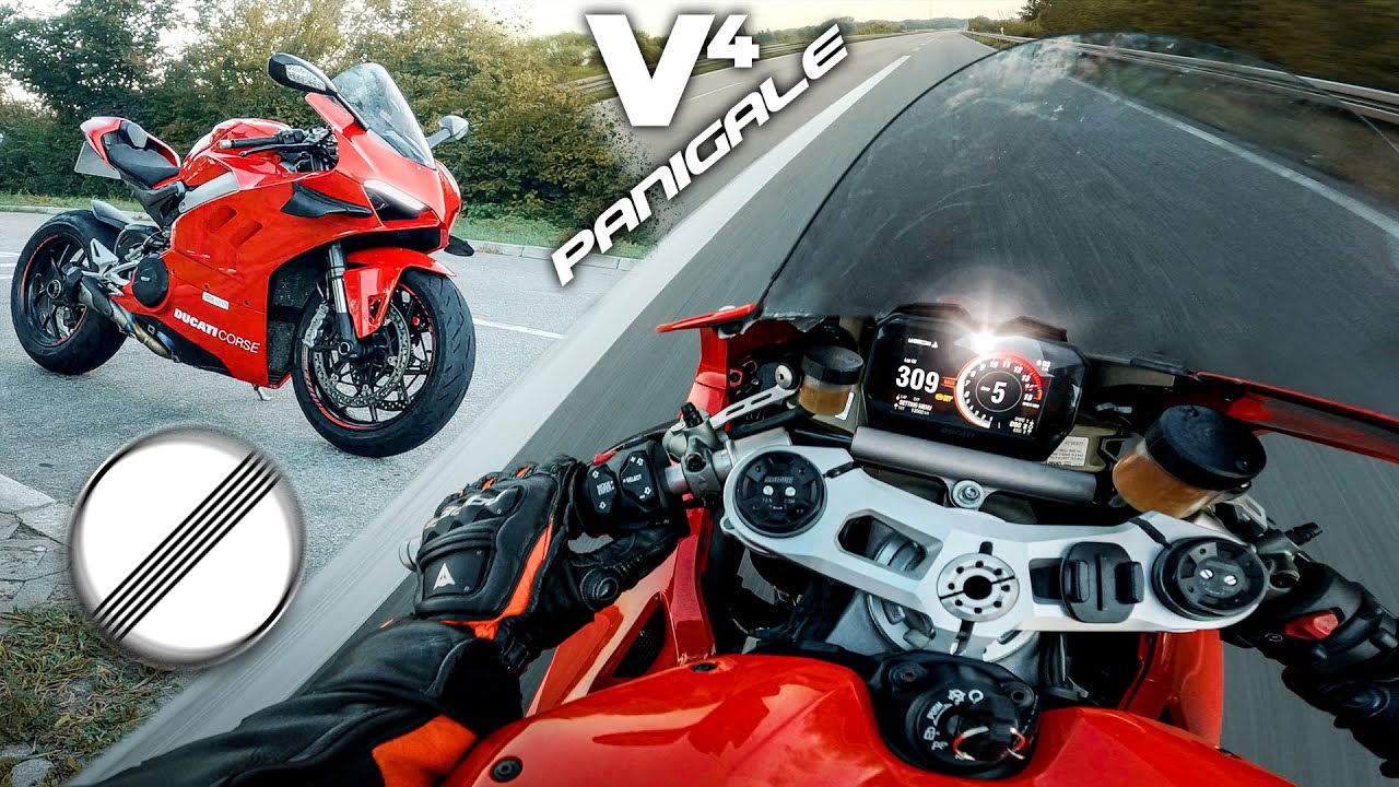 JESSAYE LA DUCATI PANIGALE V4 SUR LAUTOBAHN  TRUC DE FOU 