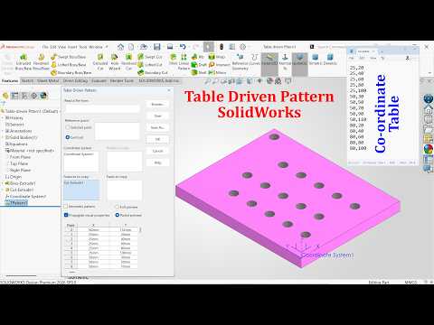 Table Driven Pattern in SolidWorks