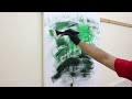 Demo abstract painting  learn to paint on big canvas  green goblin